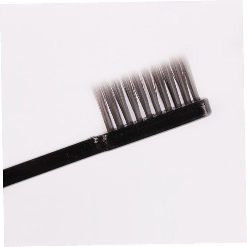2pcs Portable Folding Travel Toothbrush with Charcoal Soft Bristles and Ergonomic Handle Grey Black - Image 4